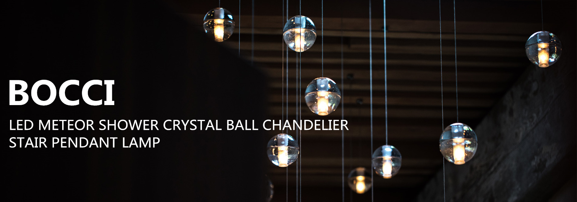 BOCCI LED METEOR SHOWER CRYSTAL BALL CHANDELIER 