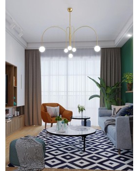 Scandinavian minimalist living room chandelier dining room bedroom study showroom fountain line geometric arch light