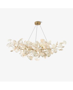 Post-modern minimalist ceramic ginkgo biloba art chandelier dining room lamp master bedroom room decorative chandelier