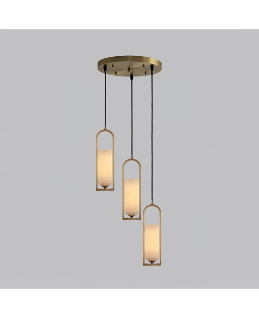 Modern Simple Full Copper Marble Pendant Light For Dining Room Bedroom Bedside Pure Copper LED Pendant Lights