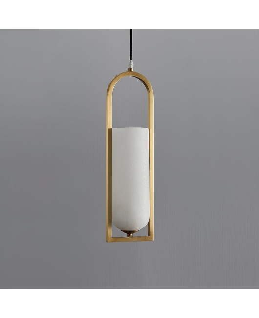 Modern Simple Full Copper Marble Pendant Light For Dining Room Bedroom Bedside Pure Copper LED Pendant Lights