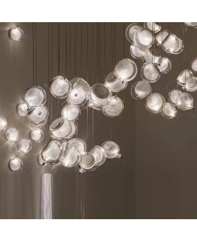 Canadian Bocci restaurant pendant light designer's duplex staircase pendant light jellyfish handmade glass light