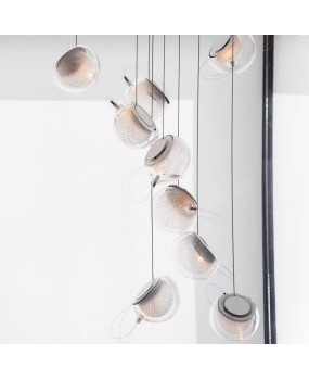Canadian Bocci restaurant pendant light designer's duplex staircase pendant light jellyfish handmade glass light