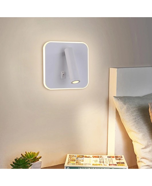 LED Bedside Wall Lamp with switch backlight Sconce free rotation Sconce indoor wall light For Bedroom reading light