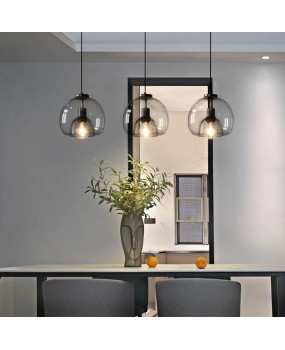 Modern Glass Pendant Lights Lighting Restaurant Bar Glass Chandelier Lights Kitchen Bedroom Gray Glass Ceiling Hanging Light