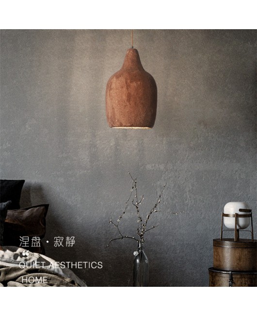 Antique Wabi-Sabi LED Imitation Pottery Pendant Lamp For Bedside Restaurant Showroom Villa Bedroom Hanging Light