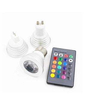 E27 E14 GU10 GU5.3 MR16 LED RGB Spotlight Bulbs 3W Remote Control Home Decoration Color Changing Light Lamps