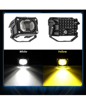 Motorcycle LED spotlights fog lights small steel cannon auxiliary headlights two-color strobe laser cannon lights