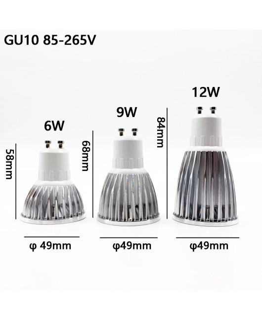 LED Spotlight Bulb GU10Light Dimmable Led 110V 220V AC 6W 9W 12W LED GU5.3 GU10 COB LED lamp light GU 10 led GU5.3 E27 B22 E14