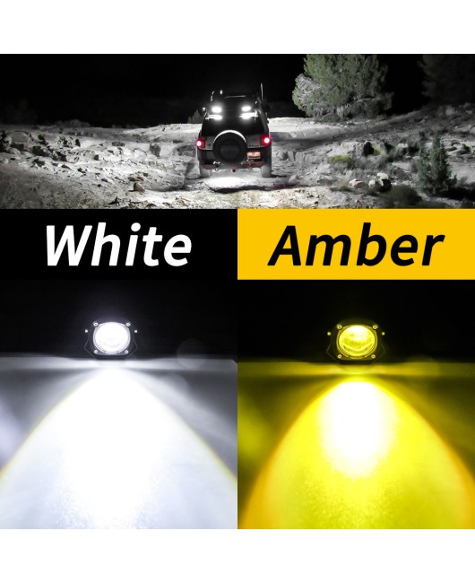 Motorcycle LED headlights direct white and yellow two-color far and near light small steel cannon paving fog light manufacturer M -N-15W