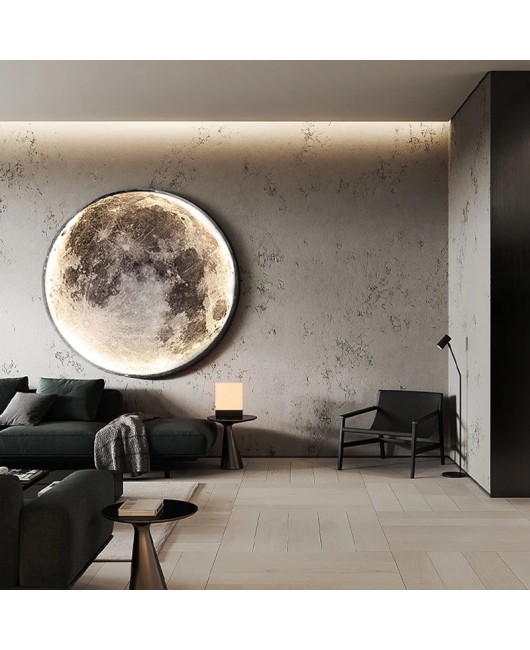 Modern LED moon wall lamp bedroom bedside lamp Nordic creative minimalist aisle living room background wall decorative wall lamp