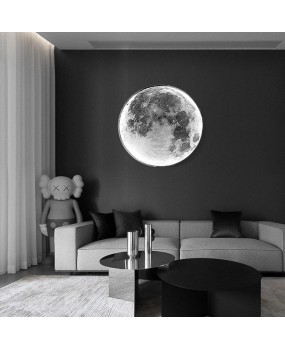 Modern LED moon wall lamp bedroom bedside lamp Nordic creative minimalist aisle living room background wall decorative wall lamp
