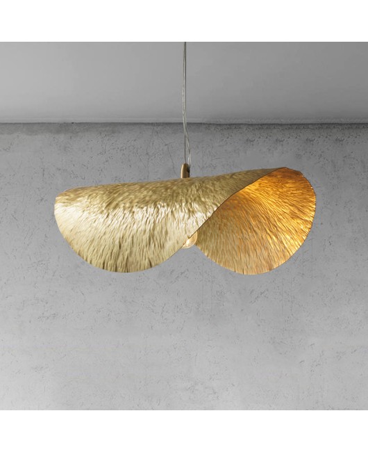 Nordic Design Copper Lotus Leaf Pendant Lamps For Indoor Living Room Bedroom Dining Room Study Bar Creative Hanging Lights