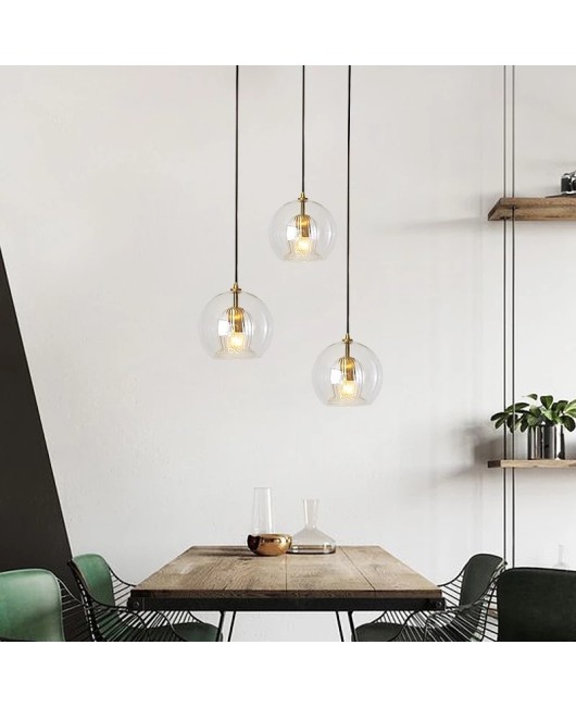 Nordic restaurant lights Kitchen bar office coffee shop creative LED glass hanging lamp 