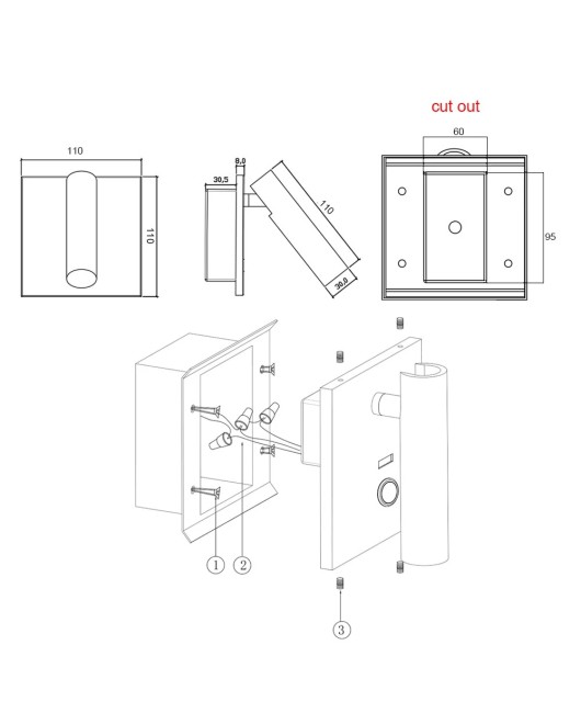 Multifunction Wall Lights Bedroom Headboard lights for bed room with push switch DC USB charging port ressessed install