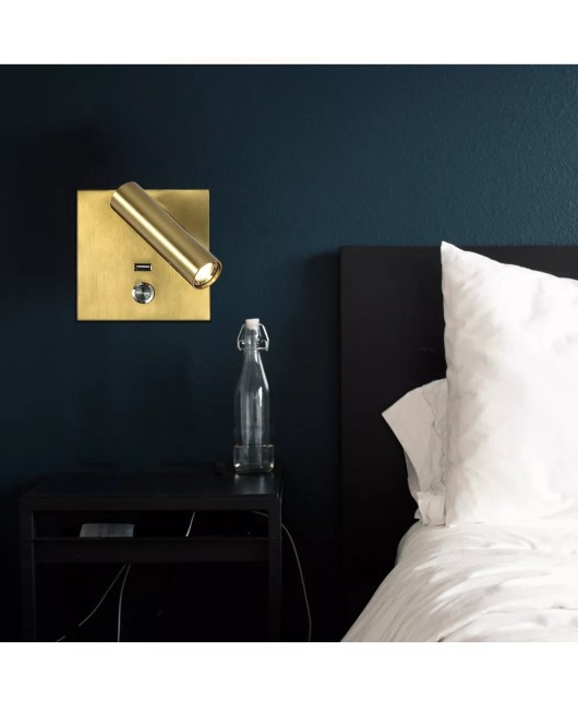 Multifunction Wall Lights Bedroom Headboard lights for bed room with push switch DC USB charging port ressessed install