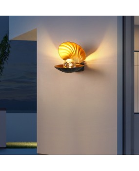 Indoor/Outdoor Waterproof Shell Pearl Wall Lamp For Hotel Villa Courtyard Corridor Aisle Bedside Bedroom Decorative Wall Lamp