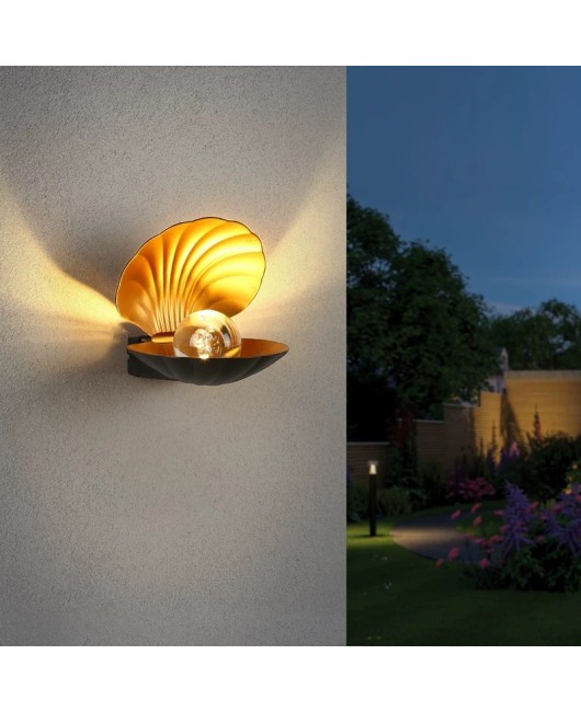 Indoor/Outdoor Waterproof Shell Pearl Wall Lamp For Hotel Villa Courtyard Corridor Aisle Bedside Bedroom Decorative Wall Lamp