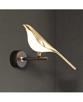 Postmodern Bird led wall lamp Nordic plating gold acrylic bedroom bedside wall sconce hallway aisle staircase wall light fixture