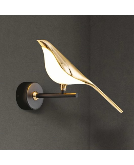 Postmodern Bird led wall lamp Nordic plating gold acrylic bedroom bedside wall sconce hallway aisle staircase wall light fixture