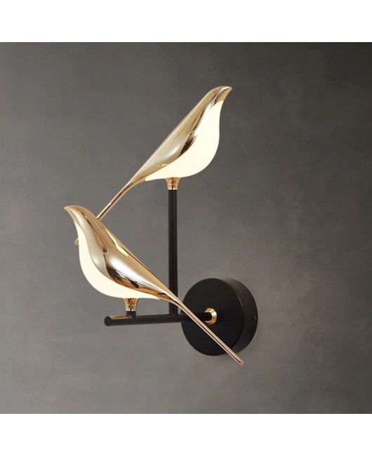 Postmodern Bird led wall lamp Nordic plating gold acrylic bedroom bedside wall sconce hallway aisle staircase wall light fixture