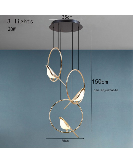Modern Golden Bird led pendant light Nordic luxury designer lamp creative art living dining room suspension lamp kitchen fixture