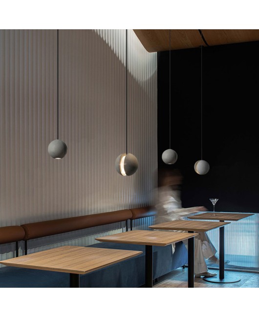 Nordic cement ball pendant lamp lobby front restaurant exhibition hall villa creative studio planet moon hanging lamp bedside