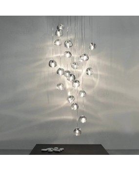 Modern K9 Crystal Chandelier LED Pear Pendant Lamp Meteor Light Mall Villa Hotel Restaurant Staircase Lounge Luxury Hang Lights