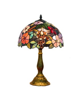 Tiffany stained glass living room dining room bedroom bedside table lamp bar pastoral grape retro table lamp