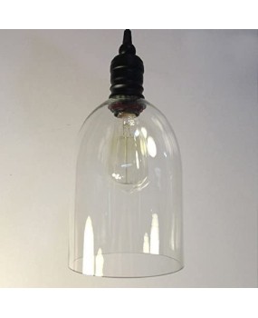 Ecopower 1PC Light Vintage Hanging Big Bell Glass Shade Ceiling Lamp Pendent Fixture