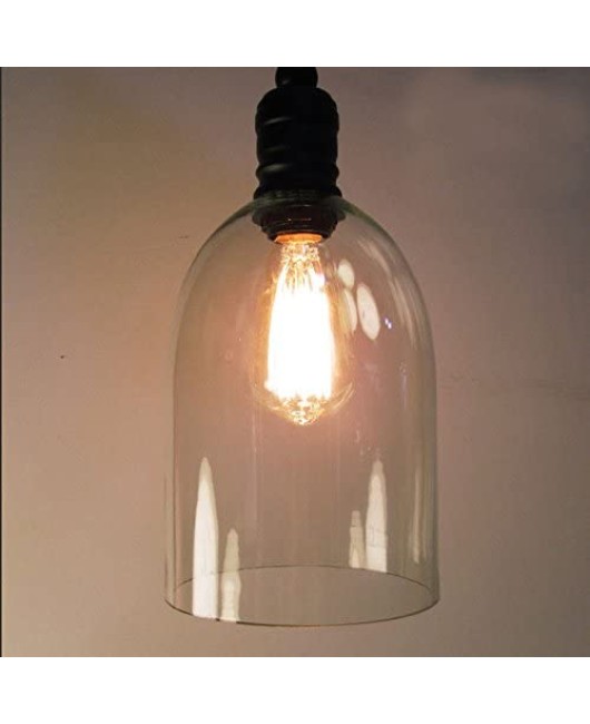 Ecopower 1PC Light Vintage Hanging Big Bell Glass Shade Ceiling Lamp Pendent Fixture