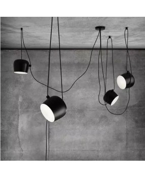 Modern industrial iron spider drum pendant lights black suspension luminaire bar living room hanging light lamp fixtures