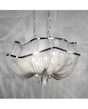 Italian art tassel villa duplex staircase chandelier atmospheric aluminum chain chandelier