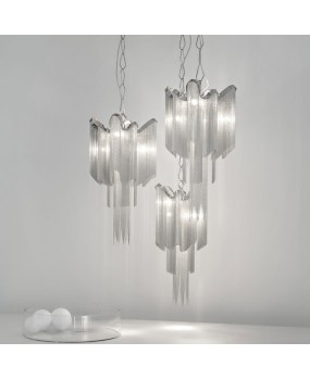 Italian tassel aluminum chain double chandelier post-modern light luxury restaurant bedroom aisle creative art decoration chandelier