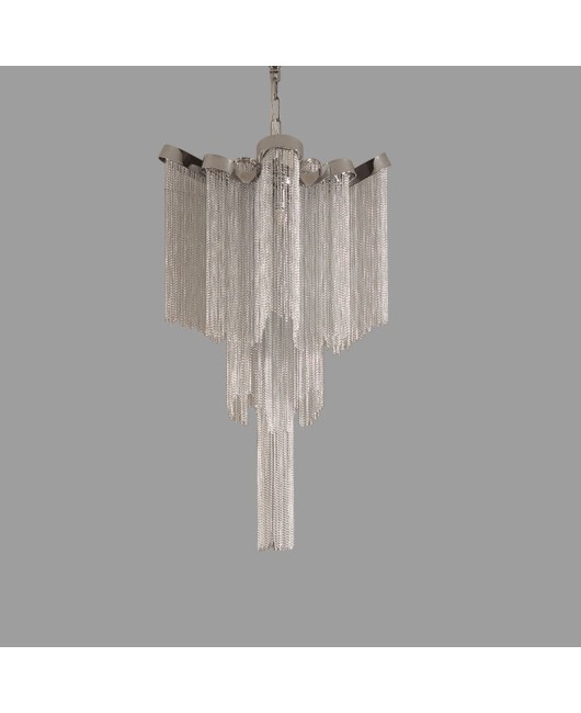 Italian tassel aluminum chain double chandelier post-modern light luxury restaurant bedroom aisle creative art decoration chandelier