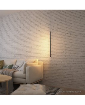 Minimalist Bedroom Bedside Pendant Light Modern Living Room TV Wall LED Pendant Lamp Geometry Line Strip Hanging Light Fixtures