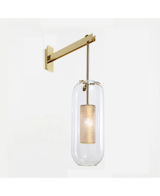 Simple modern glass wall lamp aisle corridor lamp Nordic creative living room bedside wall lamp