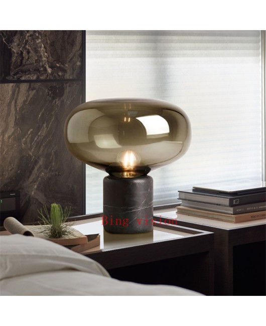 Postmodern LED Table Lamps for Bedroom Marble Glass Living Room Study Desk Lamp Simple Bedside Home Deco Table Light