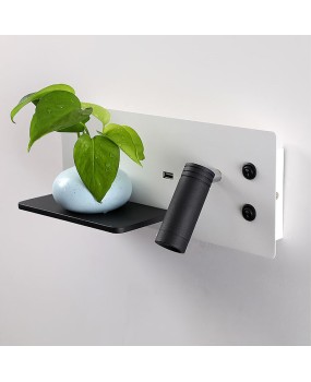 Bedside Multifunctional wall light, atmosphere lighting + reading lighting + USB charging + Mobile phone wireless charging + storage