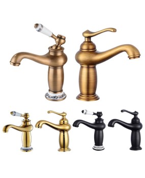 Bathroom Faucet Antique Bronze Finish Brass Basin Sink Solid Brass Faucets Single Handle Water Mixer Taps Bath Crane