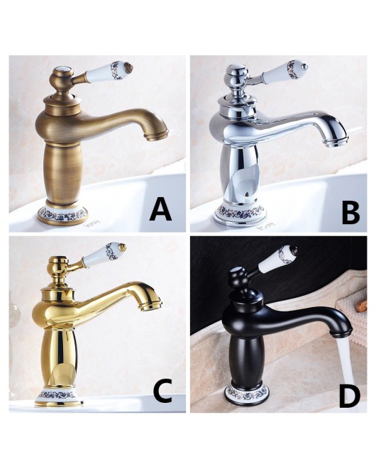 Bathroom Faucet Antique Bronze Finish Brass Basin Sink Solid Brass Faucets Single Handle Water Mixer Taps Bath Crane