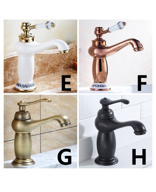 Bathroom Faucet Antique Bronze Finish Brass Basin Sink Solid Brass Faucets Single Handle Water Mixer Taps Bath Crane