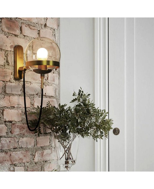 Nordic Wall lamps Modern sconce wall light fixture Stairway LED Light In Post-modern Rustic Antique Edison Glass Spherical Shape