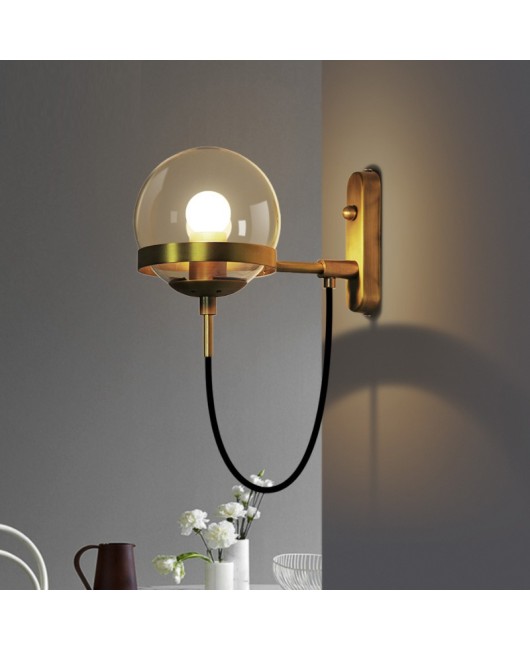 Nordic Wall lamps Modern sconce wall light fixture Stairway LED Light In Post-modern Rustic Antique Edison Glass Spherical Shape