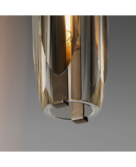 Simple copper crystal chandelier luxury villa restaurant Hanging light restaurant bedroom bedside chandelier
