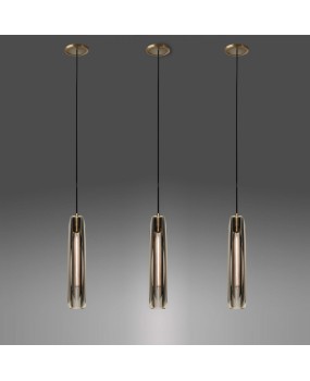 Simple copper crystal chandelier luxury villa restaurant Hanging light restaurant bedroom bedside chandelier