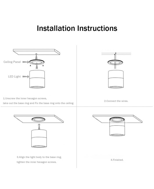 Surface Mounted LED COB Downlight 5W/7W/9W/15W LED Lamp AC85V-265V Ceiling Spot Light with LED Driver White/Warm White