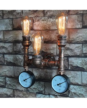 American Industrial Wall Lamps Vintage Water Pipe Wall Sconces Bedroom Bedside Light Home Decoration E27 Lighting
