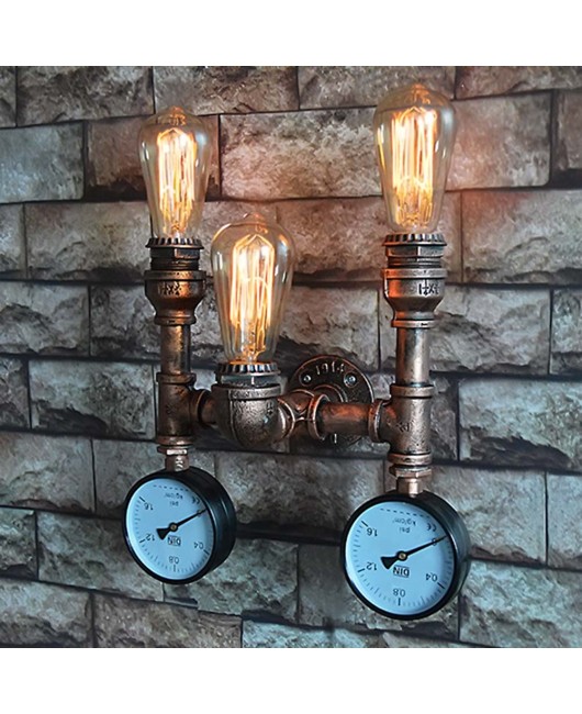 American Industrial Wall Lamps Vintage Water Pipe Wall Sconces Bedroom Bedside Light Home Decoration E27 Lighting