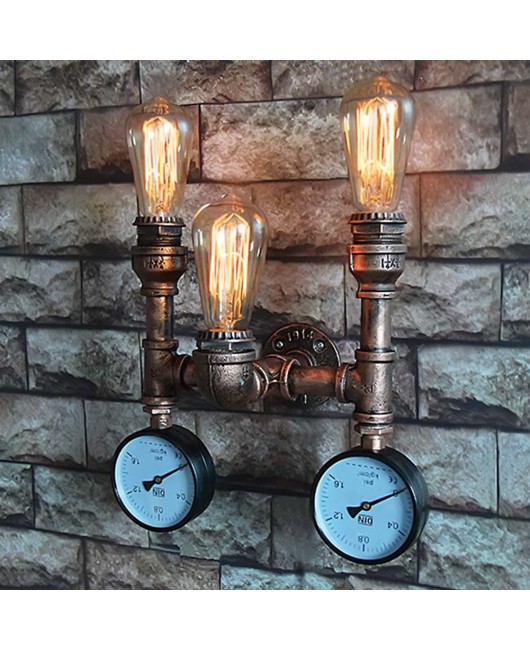 American Industrial Wall Lamps Vintage Water Pipe Wall Sconces Bedroom Bedside Light Home Decoration E27 Lighting